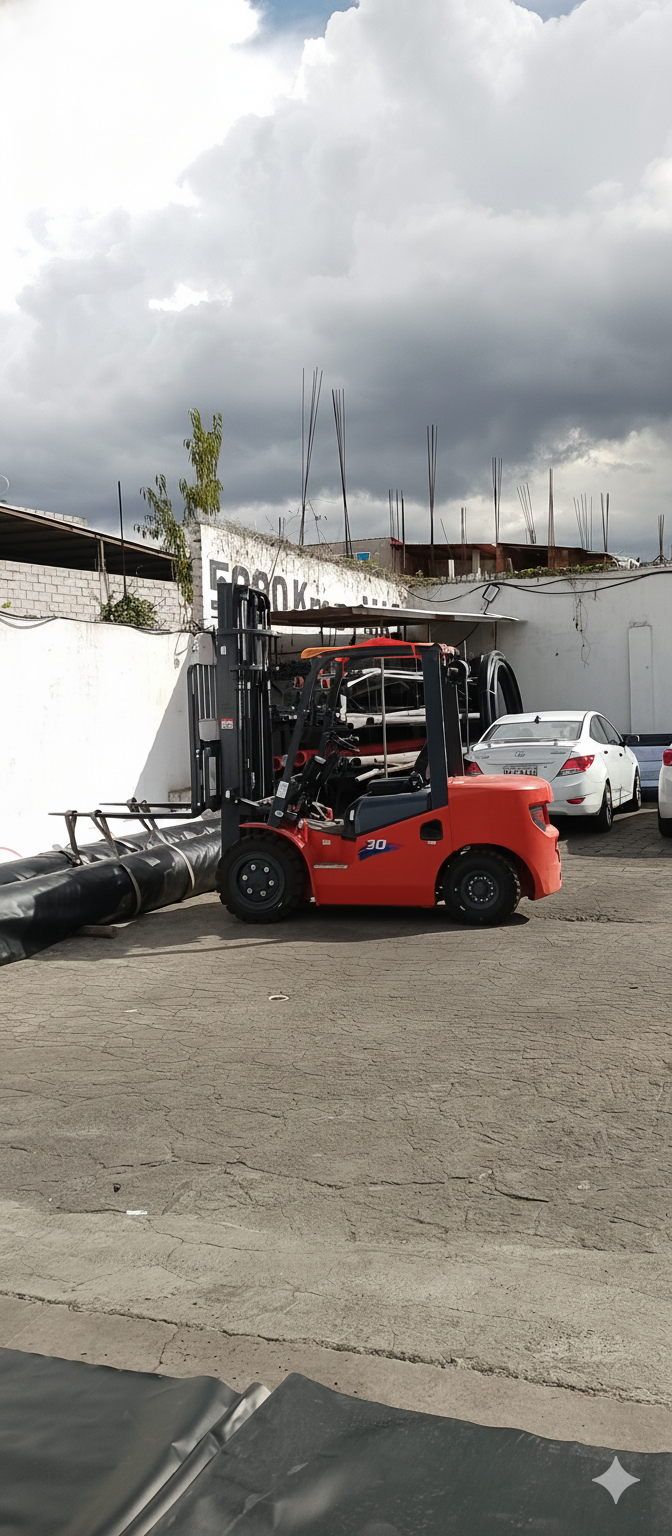 Montacargas en operación